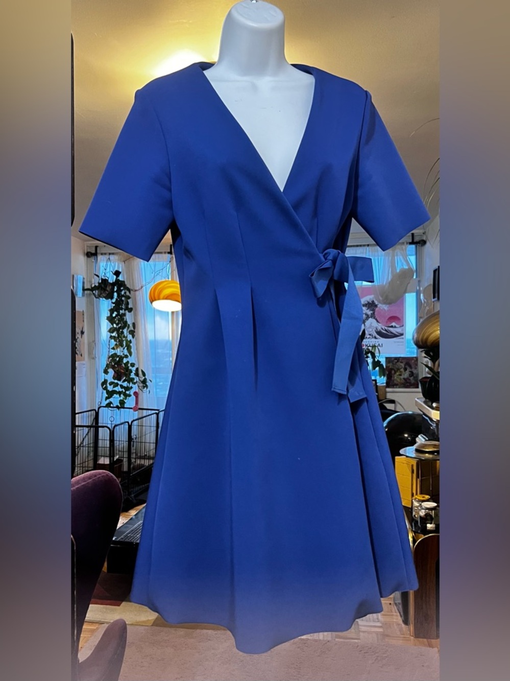 COS Cobalt Wrap Midi Dress